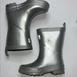 Hatley Metallic Gray Kids Rain Boots